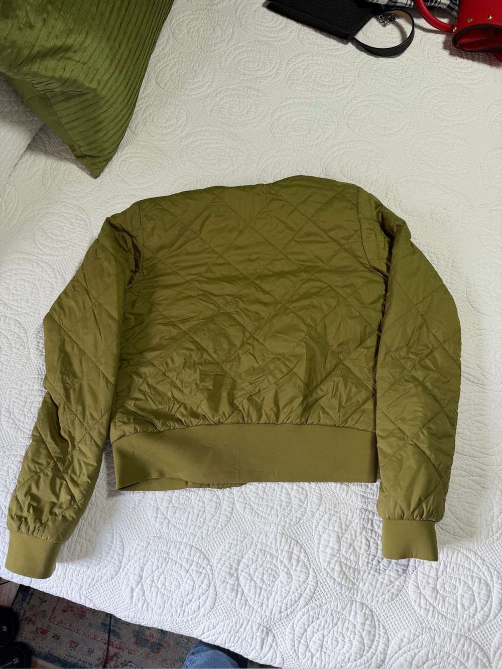 lululemon athletica Olive Quilted Bomber Jacket - Picture 3 of 5
